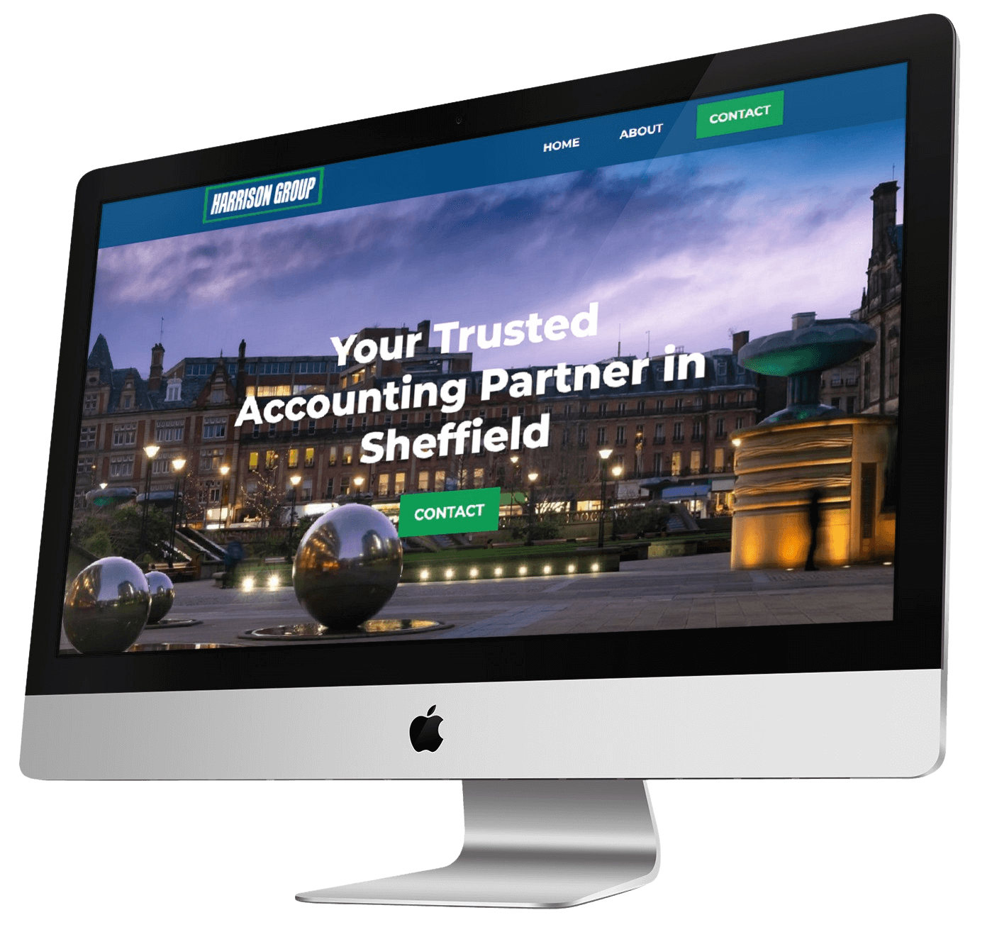 Apple computer showing website of a Sheffield accountancy firm