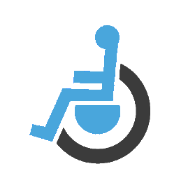 Icon showing a wheel chair user