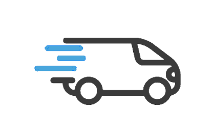 Icon showing a vehicle driving quickly