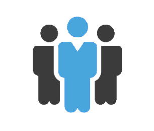 Icon showing three people standing